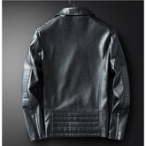 Veste en cuir de vachette classique asymétrique pour homme